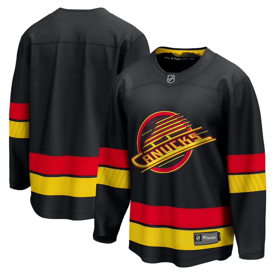 Men Vancouver Canucks Fanatics Branded Black Alternate 2022-23 Premier Breakaway NHL Jersey->customized nhl jersey->Custom Jersey